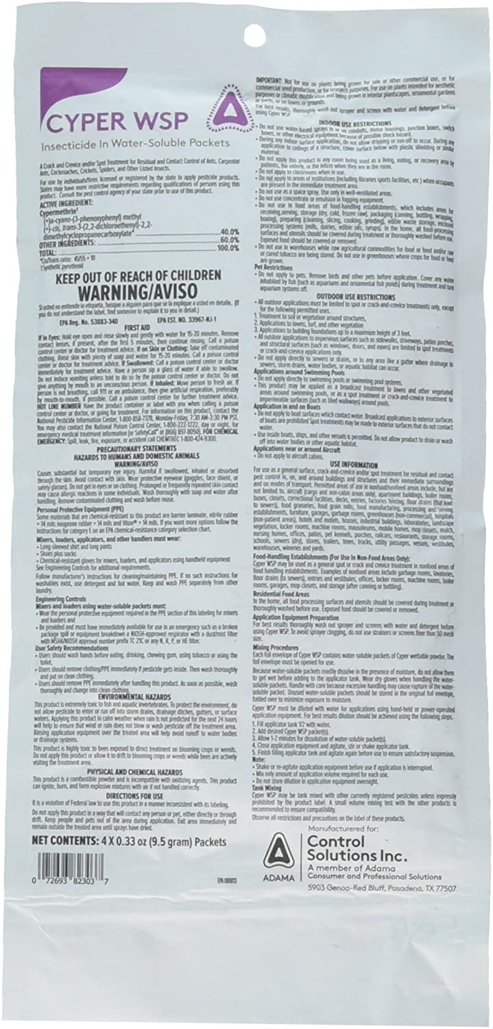 Cyper WSP Insecticide 4x9.5gm