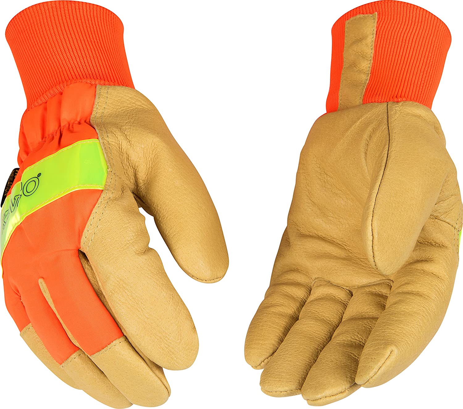 Lined Hi-Vis Ornge Pigskin Glove