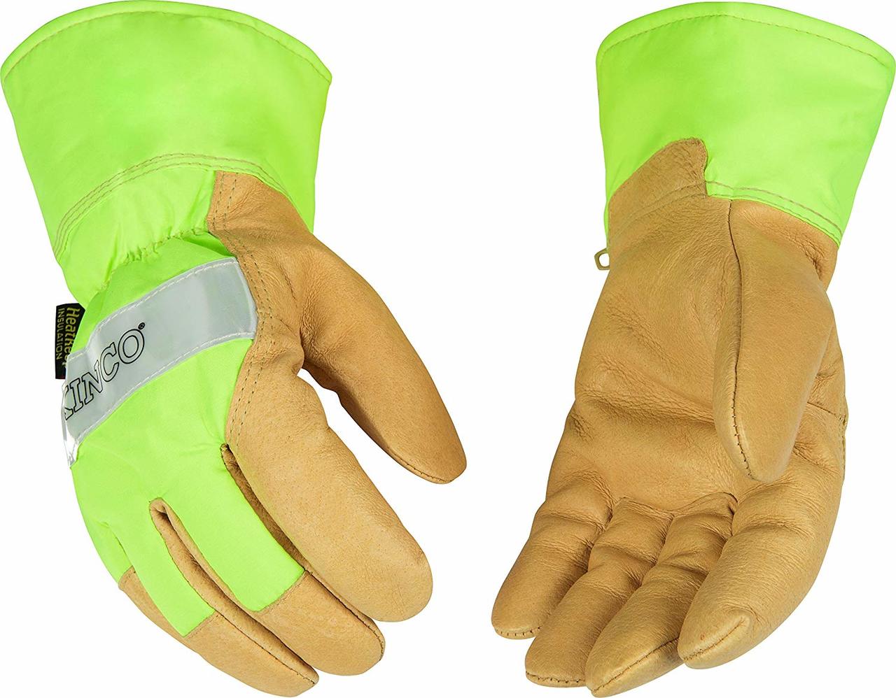 Lined Hi-Vis Green Pigskin Glove