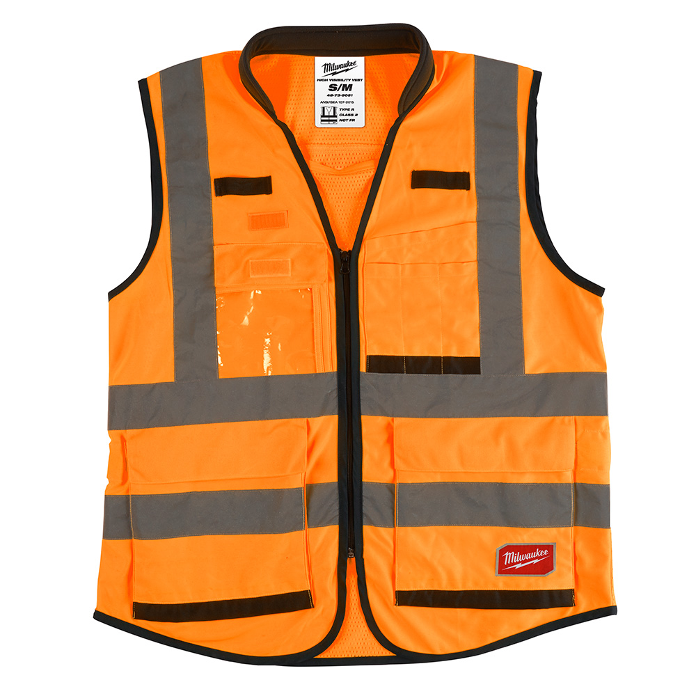 S/M Org Hi Vis Perf Safety Vests