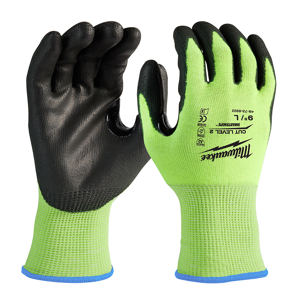 L Hi Vis Cut Level 2 Poly Glove