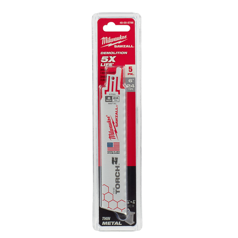 5pk 6" 24T Torch Sawzall Blade