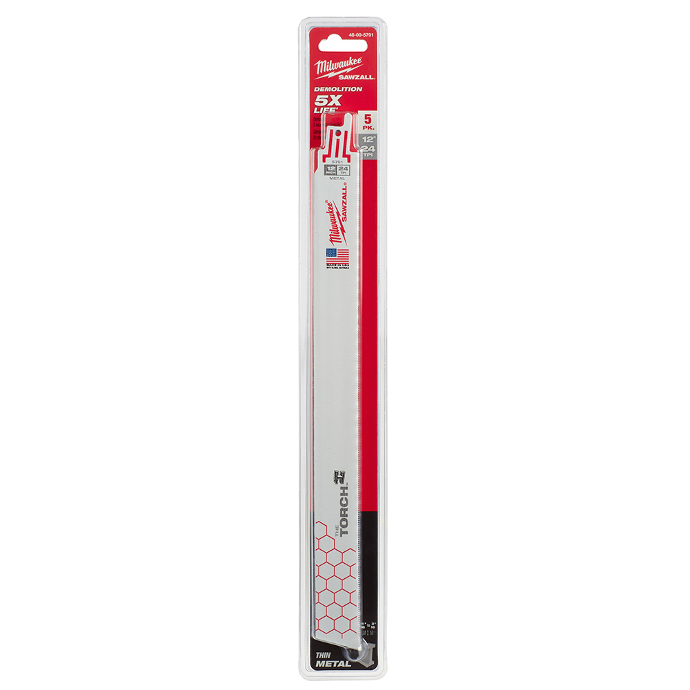 5PK 12" 24T Torch Sawzall Blade