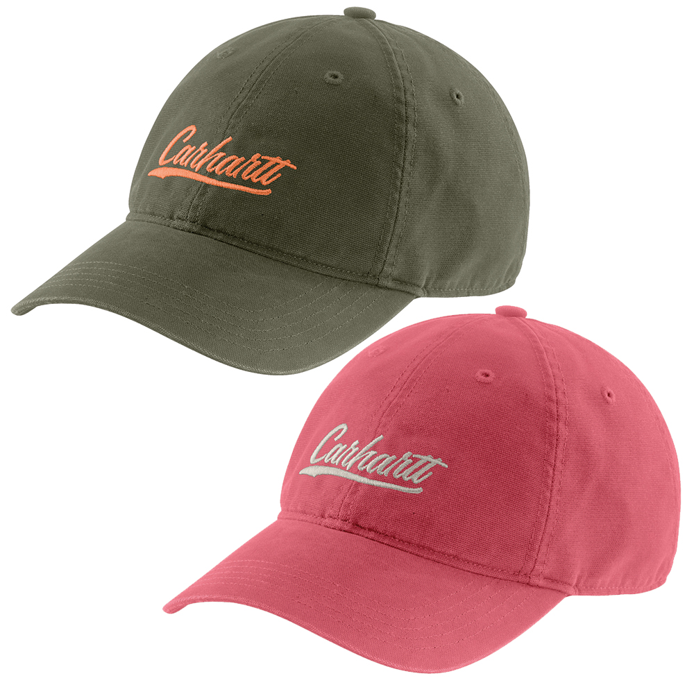 Womens Canvas Script Graphic Cap