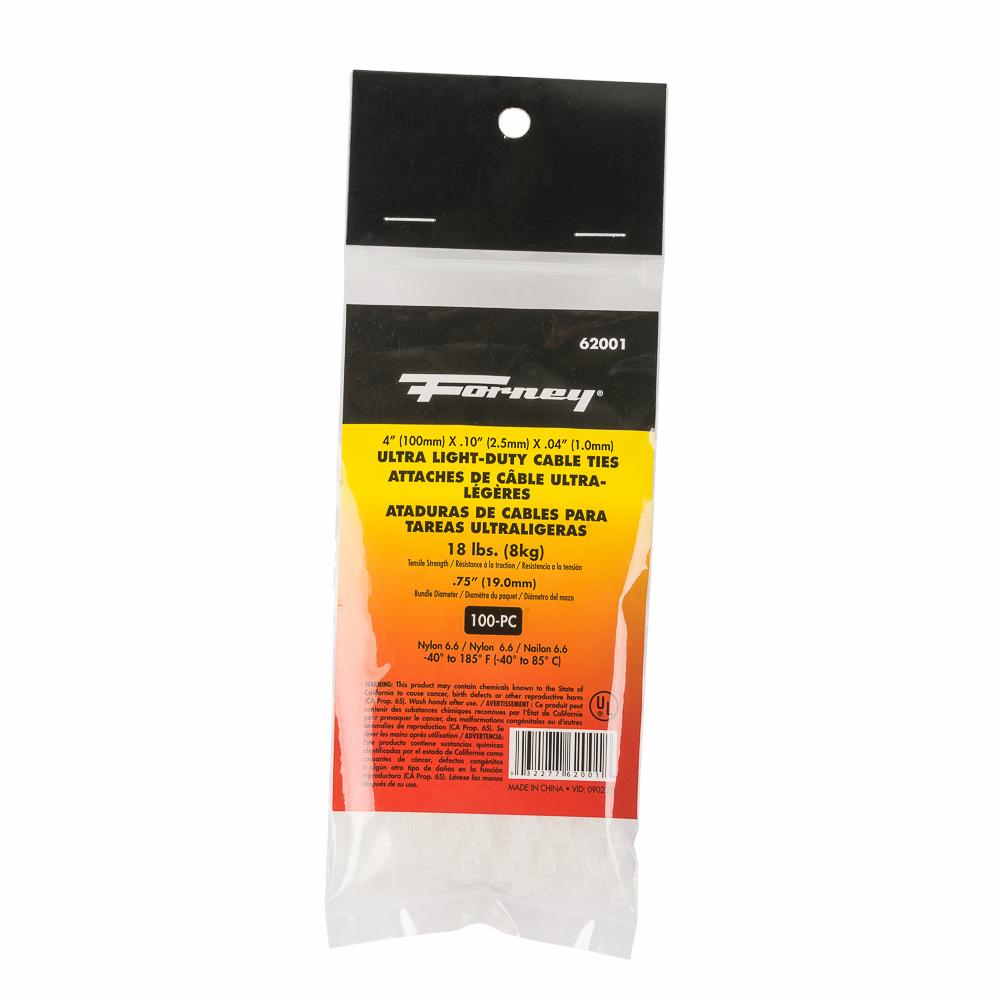 100PK Cable Ties 4" LD Natural