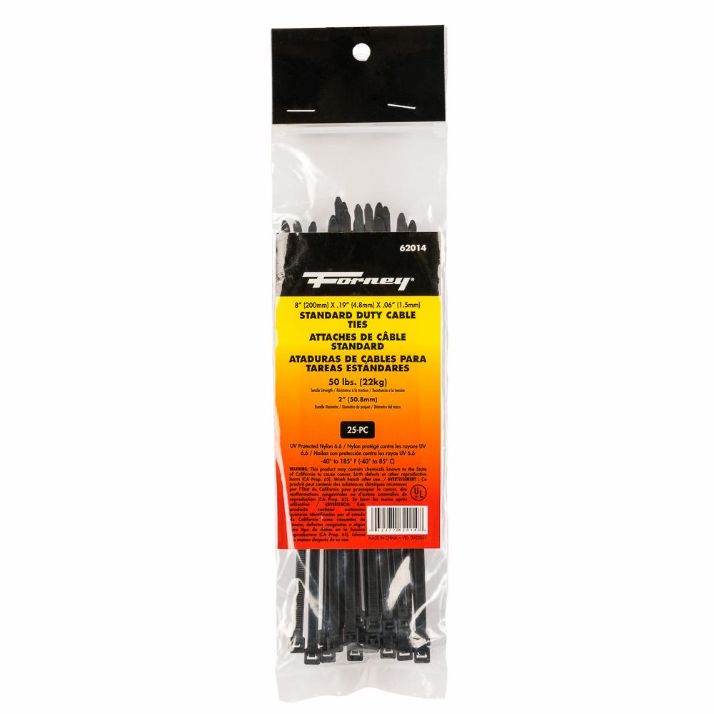 25PK 8" Black SD Cable Ties
