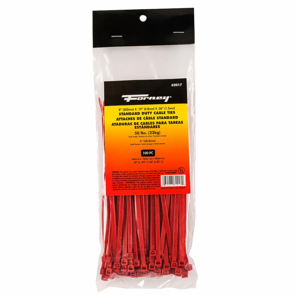 100PK 8" Red SD Cable Ties