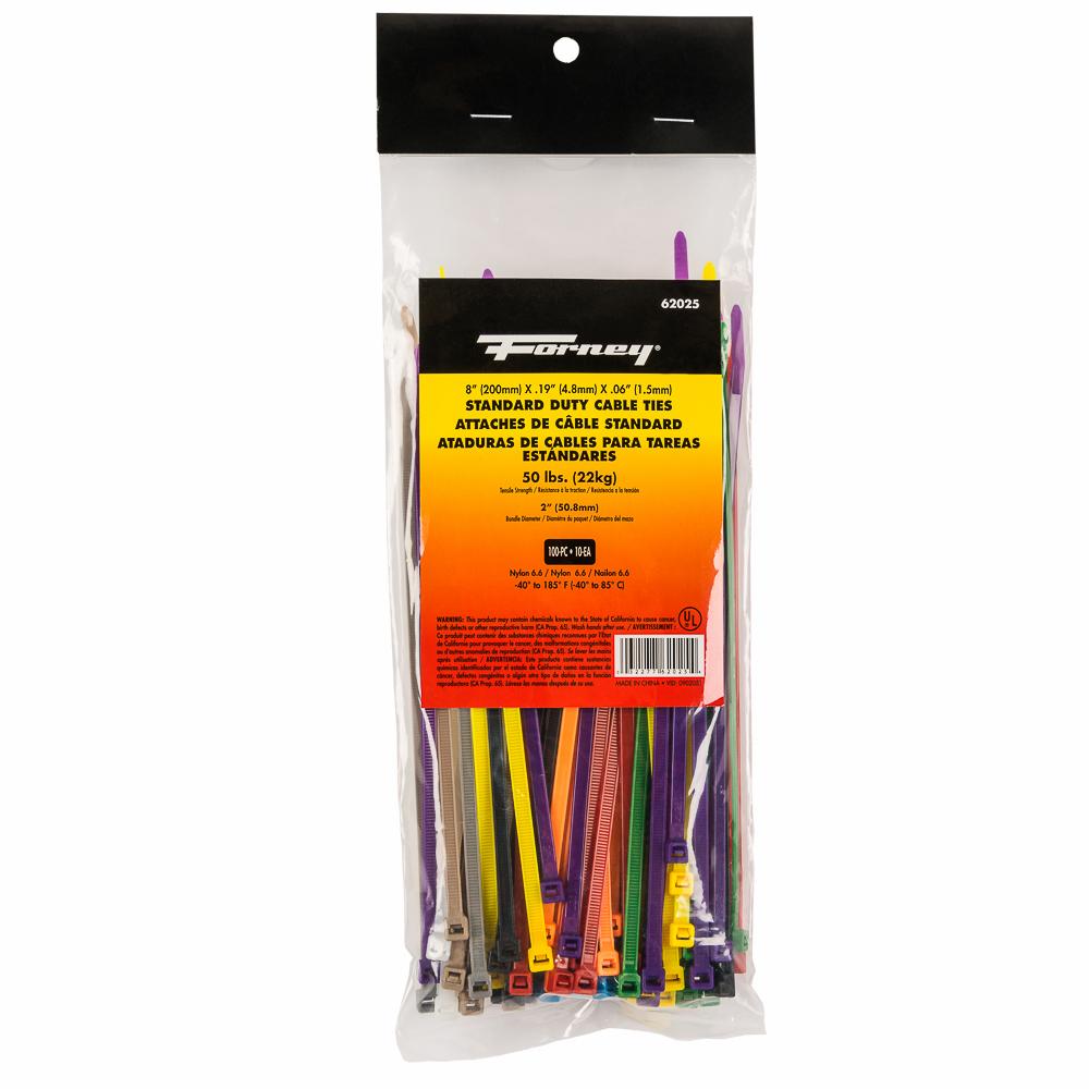 100PK 8" Assorted SD Cable Ties