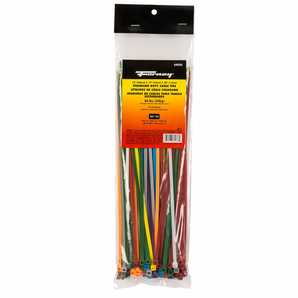 100PK 12" Assorted SD Cable Ties