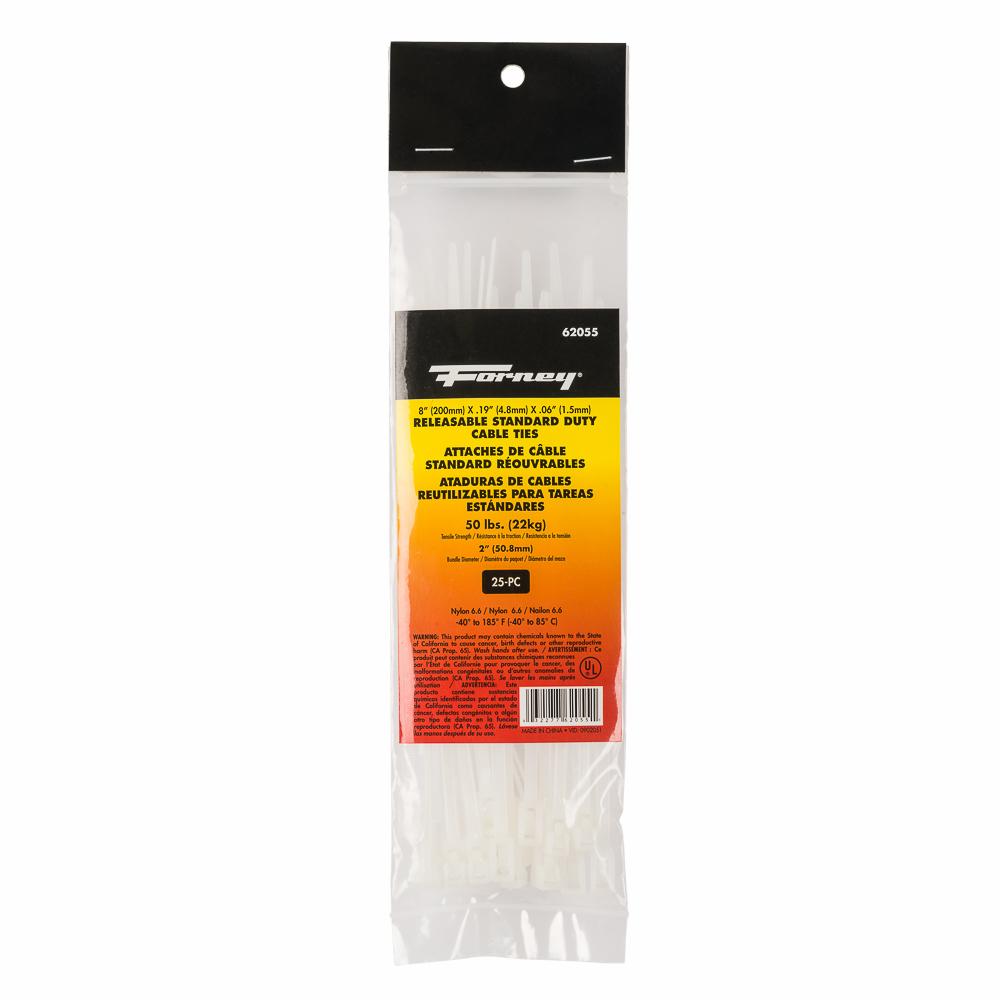 25PK 8" Nat Reseal SD Cable Ties