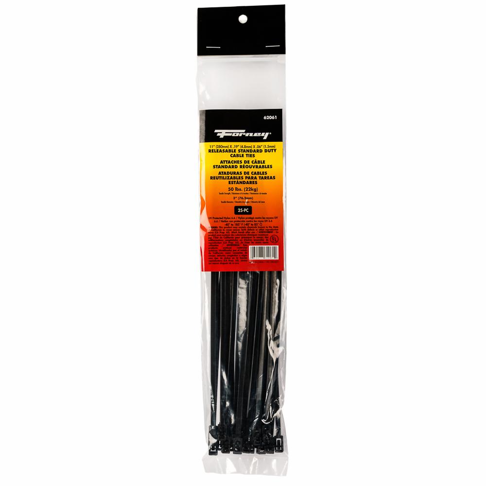 25PK 11" Blk Resea SD Cable Ties