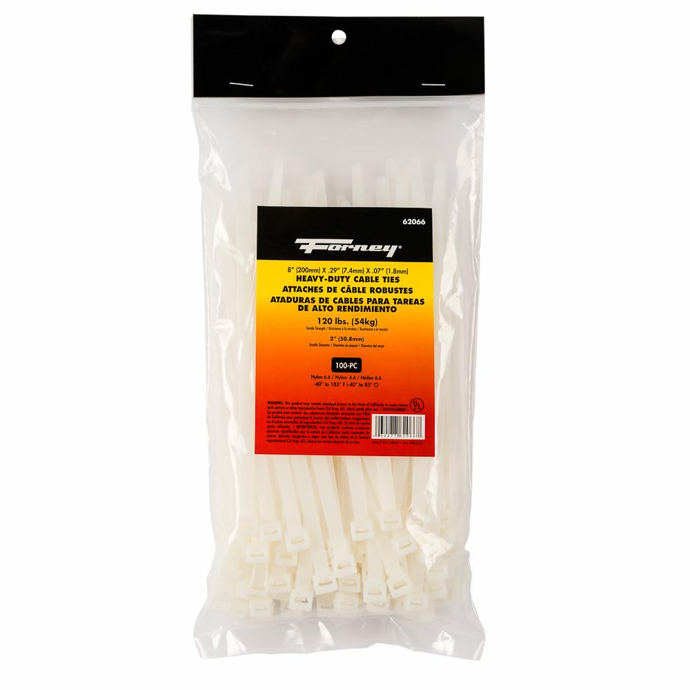 100PK 8" Natural HD Cable Ties