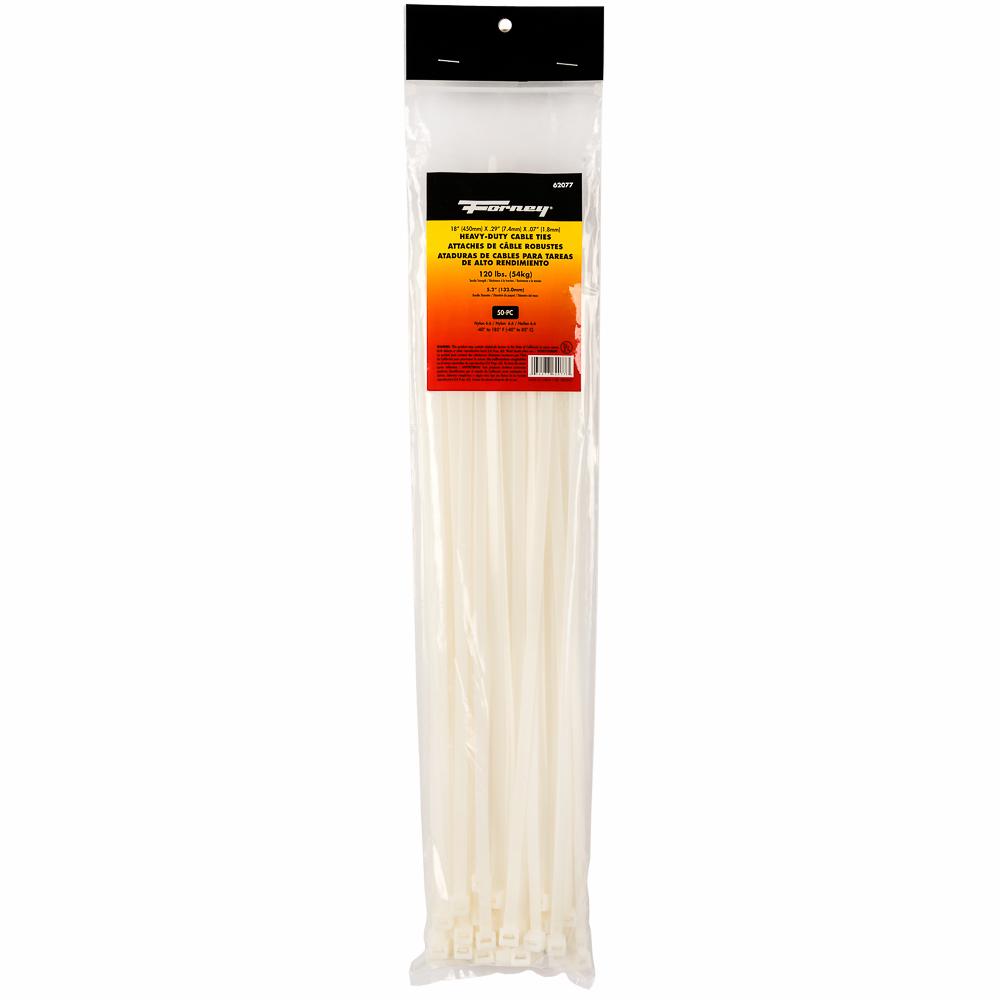 50PK 18" Natural HD Cable Ties