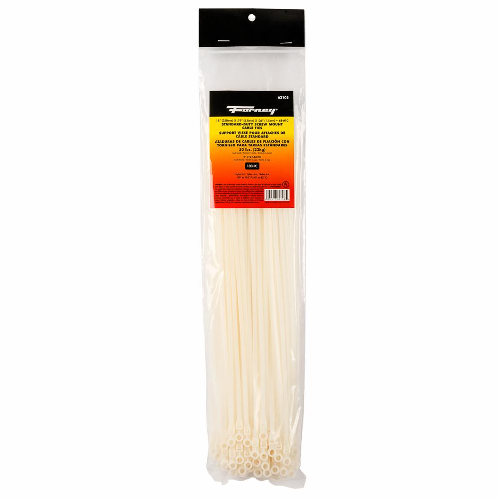 100PK 15" Nat SD Screw Cable Tie