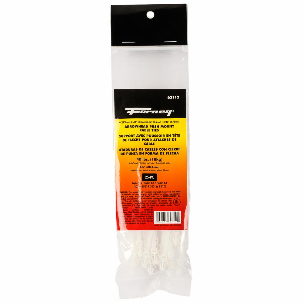 25PK 6" Nat Arrowhead Cable Ties