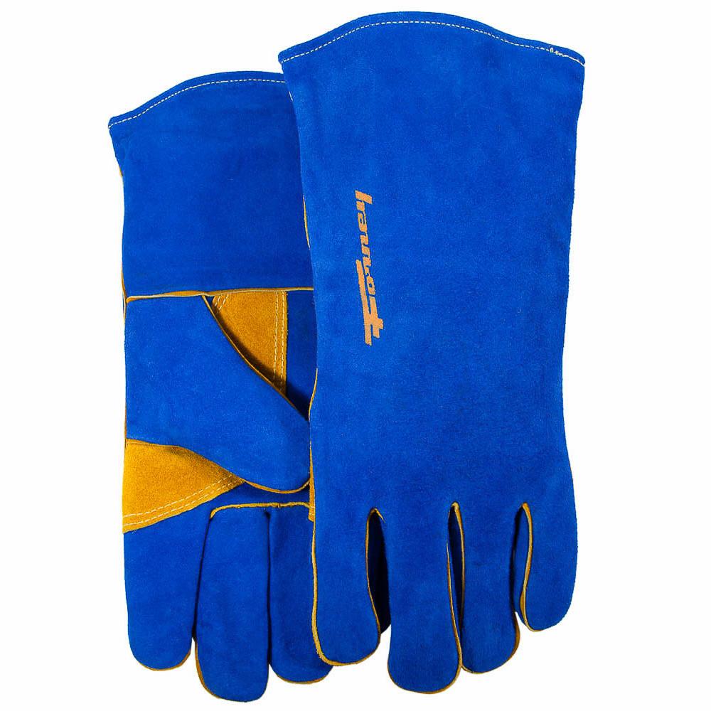 Blue Leather Welding Gloves