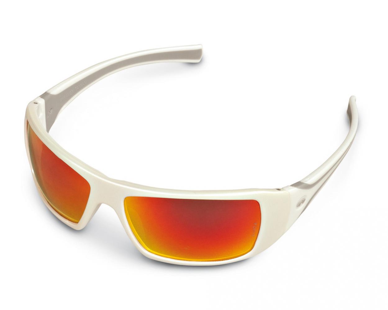 White Ice Orange Mirror Glasses