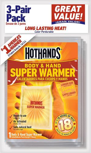 3PK Body & Hand Super Warmer