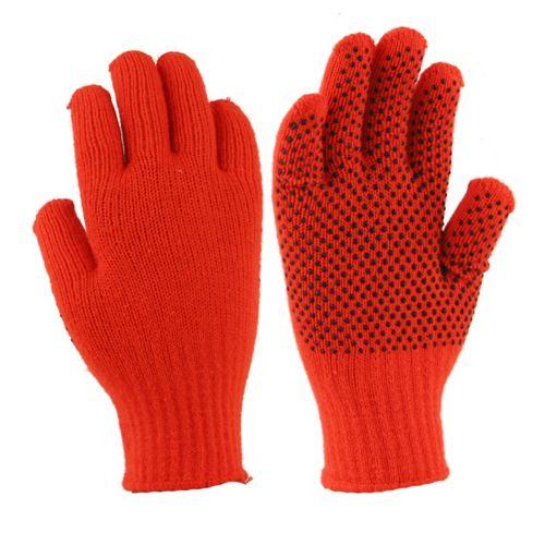 Orange Knit W/ Grip Glove