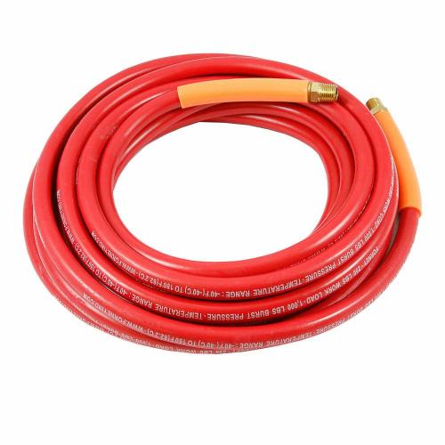 1/4"X25' Air Hose, Red Rubber,