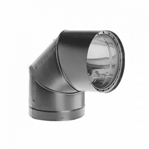 6" 90 Degree DVL Black Elbow