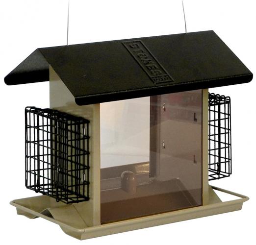 Lg Hopper Feeder W/suet Holders