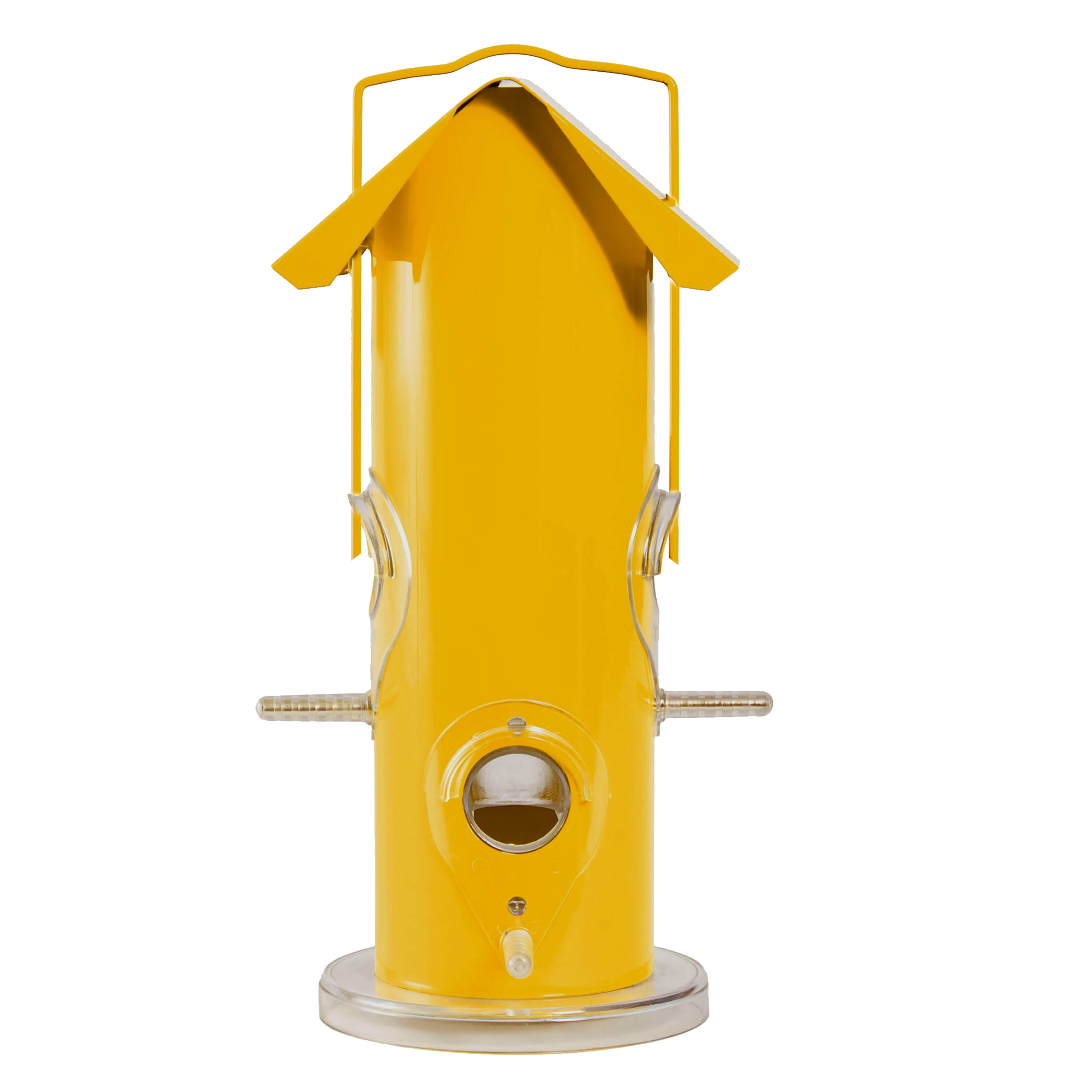 Yellow Metal Tube Feeder