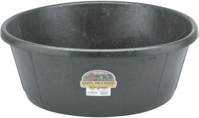 15GAL Black Rubber Feed Pan