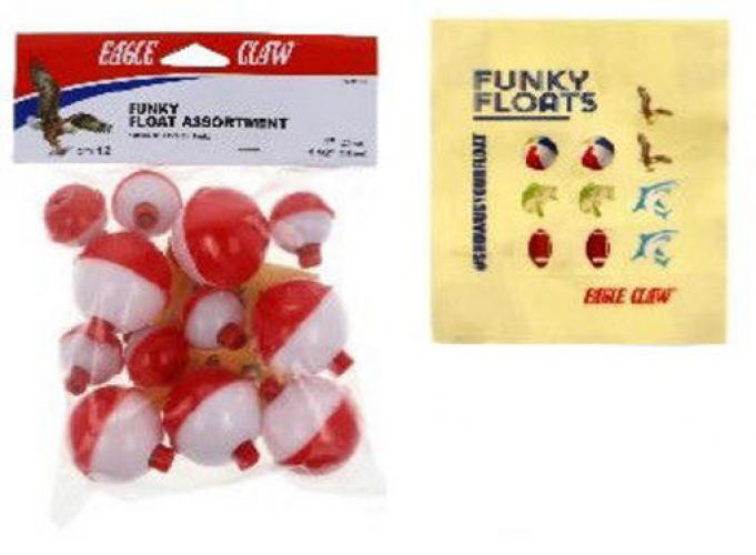 12PK Eagle Claw FF Asst Bobbers