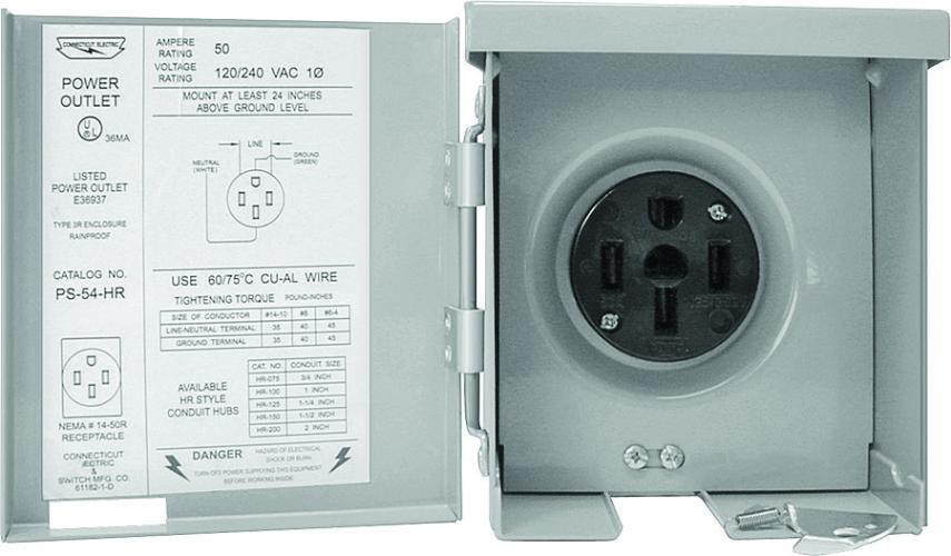 50A RV Outdoor Power Outlet