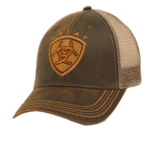 Men's Ariat Brown Oilskin Cap