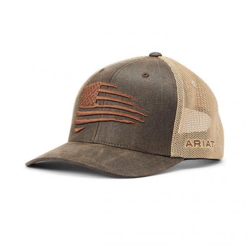 Hat Ariat Mns Sbff110 Flg Emb Br