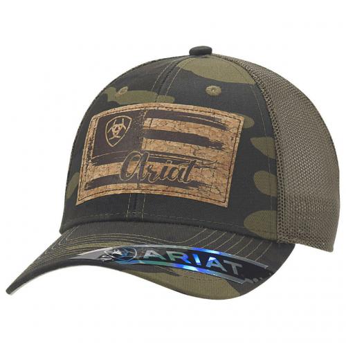 Women's Ariat Camo Flag Cap