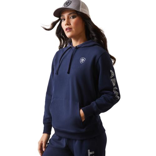 Women's Ariat Logo Hoodie NVY EC