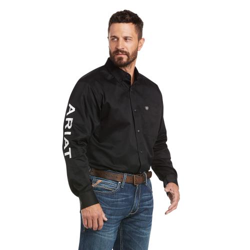 Men's Logo Twill Shirt BLK/WHT