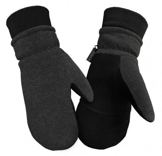Deer Suede Mitten Fleece Black