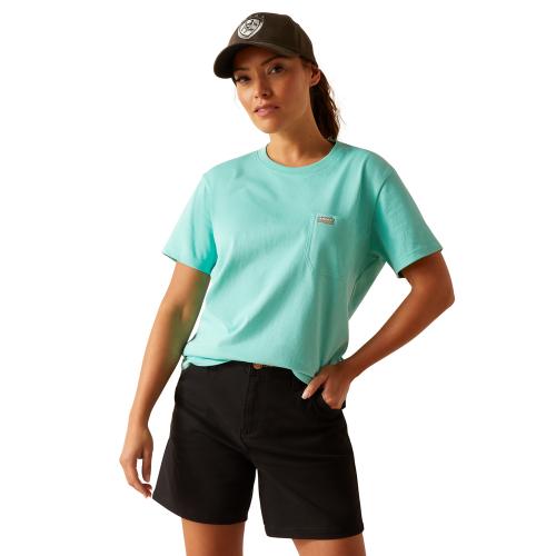 Womens Ariat Pocket T-Shirt Blue