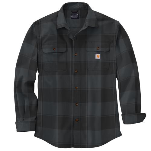 Mens HW LS Flann Plaid Shirt BLK