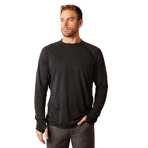 Mens Gridwork Crewneck Shirt BLK