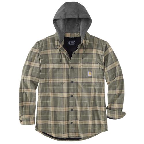 Mens Flannel Hooded Shirt Jac DO