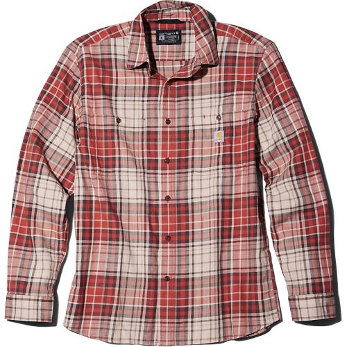 Mens Relaxed Fit LS Plaid SP RED