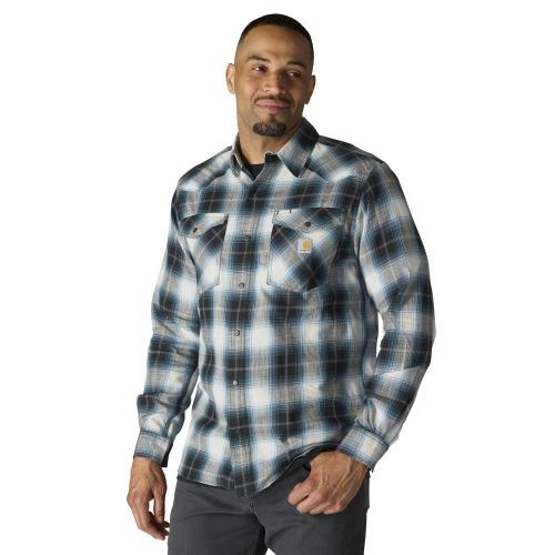 Mens Montana LS Snap Plaid BLK