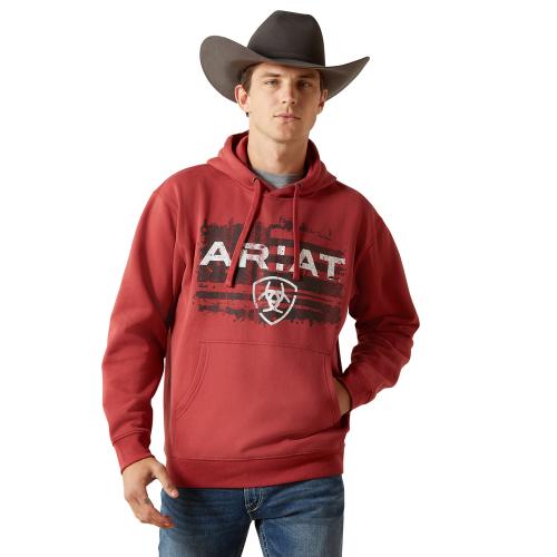 Mens Liquid Stamp Flag Hoodie BR