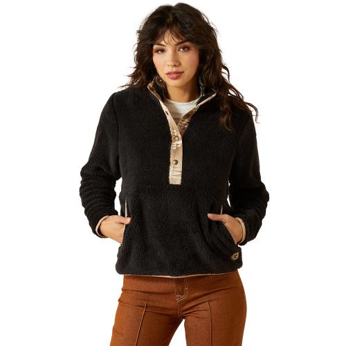 Womens Berber Snap Sweatshirt BK