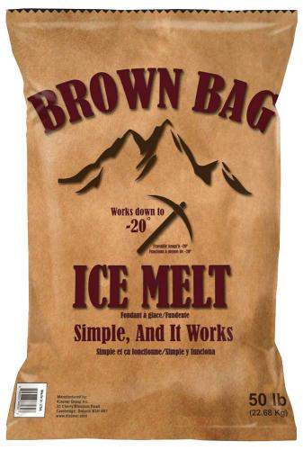 50# Brown Bag Ice Melt -20 Purpl