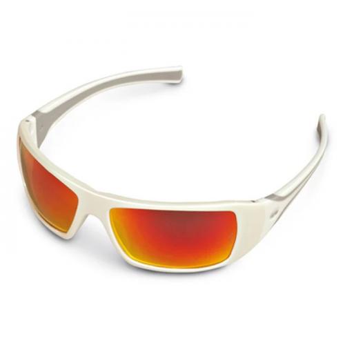 White Ice Orange Mirror Glasses