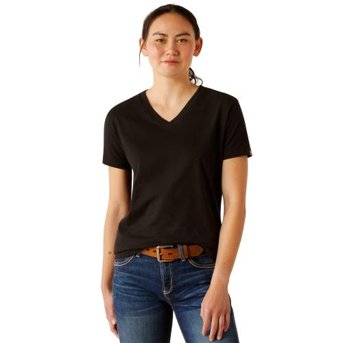 Womens Ariat V-Neck T-Shirt BLK