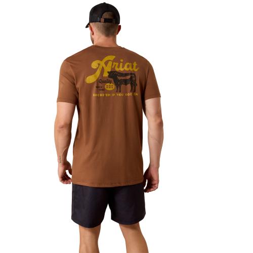 Mens BBQ Smoke Silt Tee BRN
