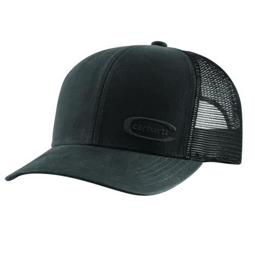 Canvas Mesh-Back Embossed Cap BK