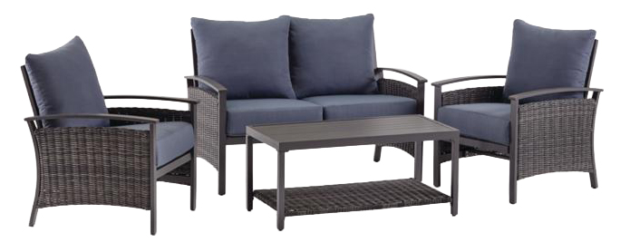 Chair Set Alum Blu 4pc